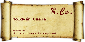 Moldván Csaba névjegykártya